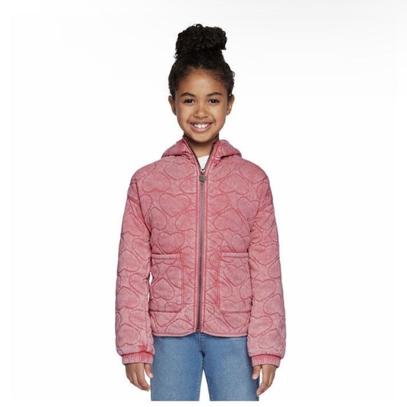 Lucky Brand Girls Size XS 5/6 Rapture Rose Quilted Heart Zip Jacket NWT - Picture 1 of 6